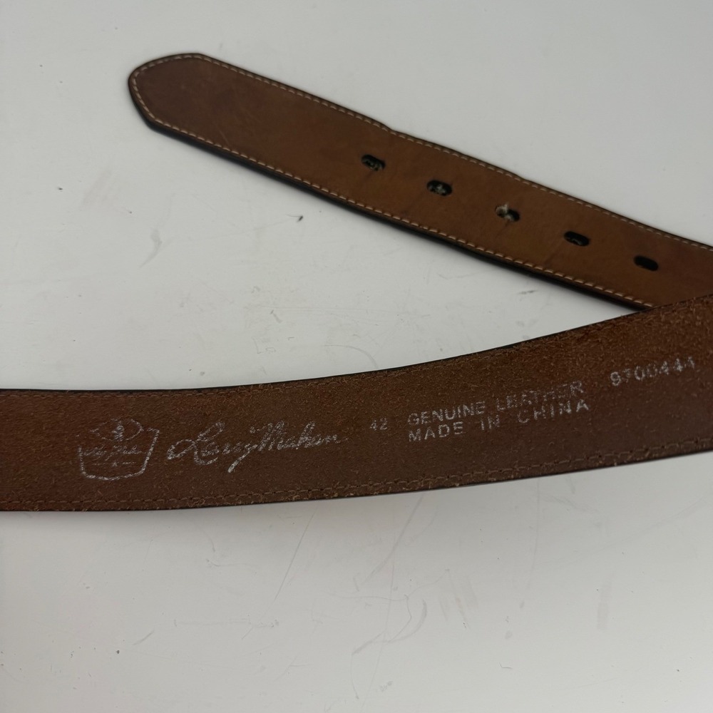 Larry Mahan Western Leather Ranger Belt‎ Brown Cross Conchos Whipstitch 42 - Picture 5 of 9
